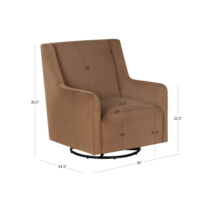 Dolly White Sherpa or Brown Velvet Swivel Rocker Accent Chair