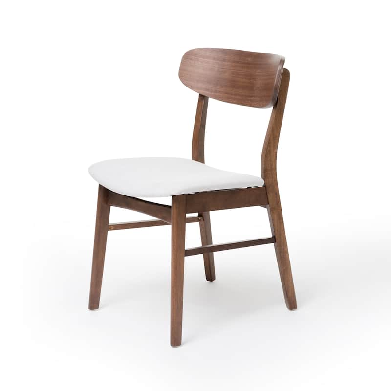 Fabric-upholstered Wood Dining Chairs (Set of 2) by Christopher Knight