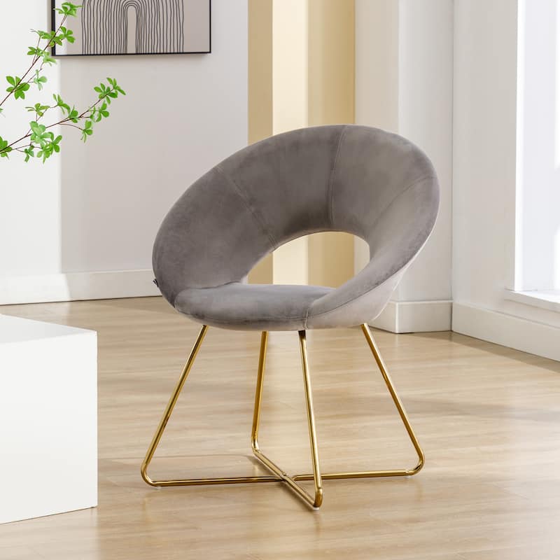 Modern Velvet Upholstered Accent Chair Vanity Leisure Chair
