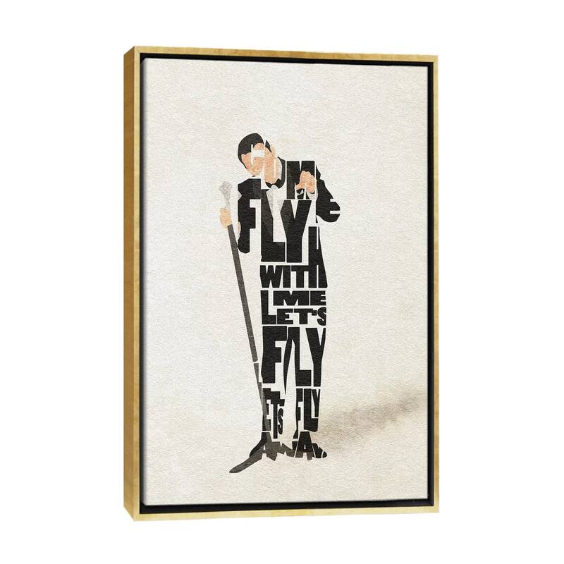 iCanvas "Frank Sinatra" by Ayse Deniz Akerman Framed Canvas Print - Gold - 40x26