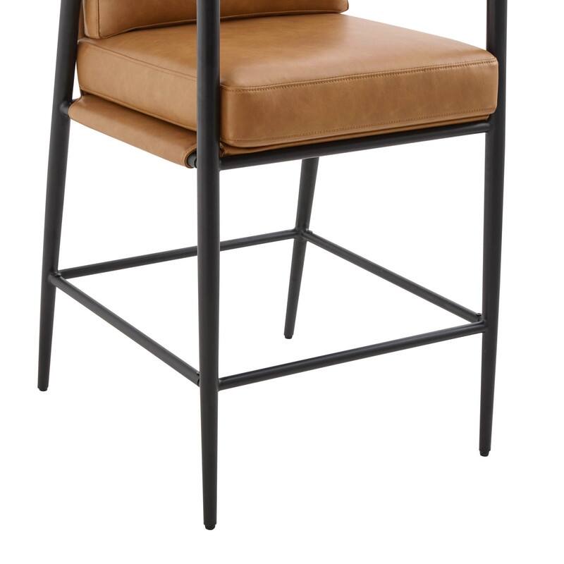 Chris Modern Counter Stools Set with Metal & Wood - Set of 2