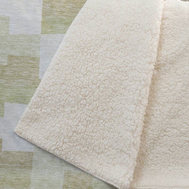 Premium Machine Washable Modern Blocks Sherpa Throw Blanket