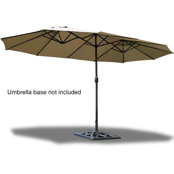 double patio umbrella with base