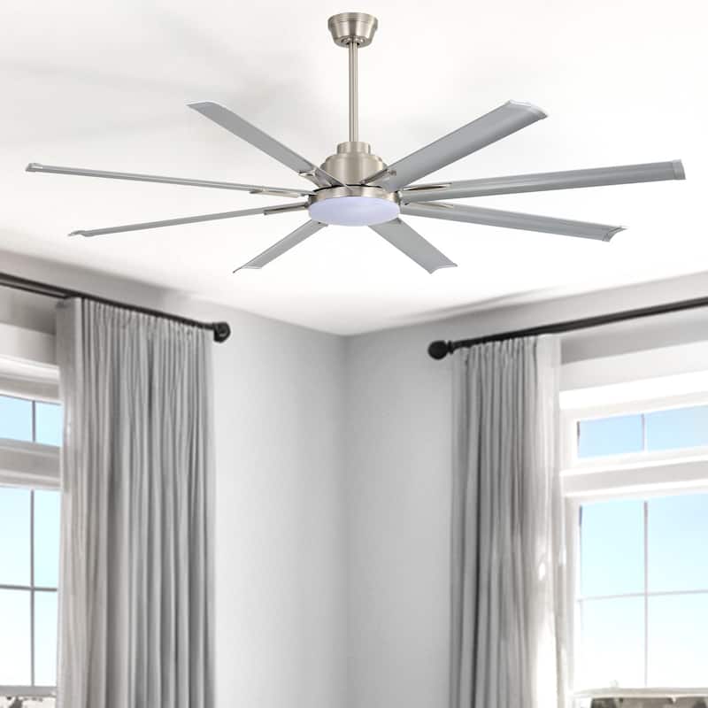 52"/66"/72"/76 Inch Modern Ceiling Fan with Dimmable LED Light ,Remote&APP Control,8 Blades for Large Living Room,Porch