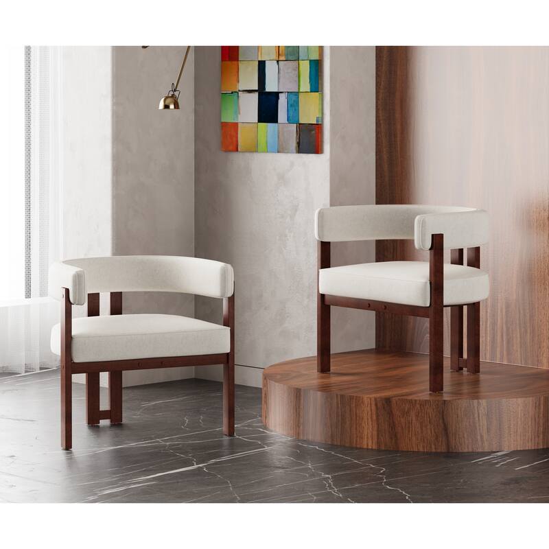 Chenille Barrel Chair Set Set of 2