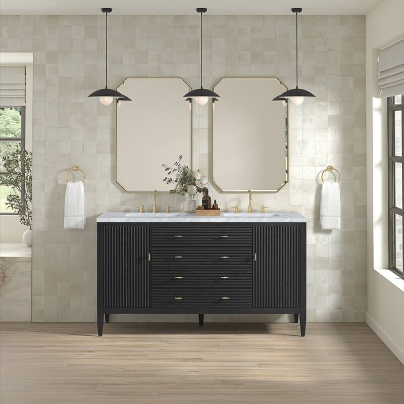 James Martin Vanities 485-V60D-3CAR Myrrin 60" Double Basin Wood