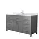 preview thumbnail 45 of 44, Beckett 60 Inch Single Vanity, Cultured Marble Top Dark Gray, Nickel Trim, White Cultured Marble Top