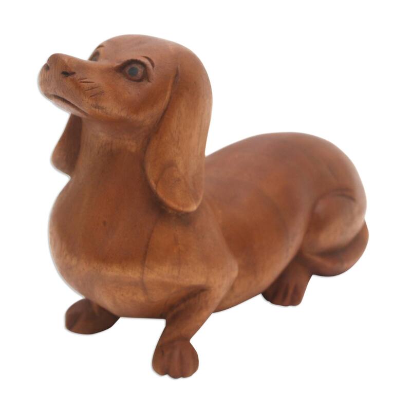 Novica Handmade Attentive Friend Wood Sculpture