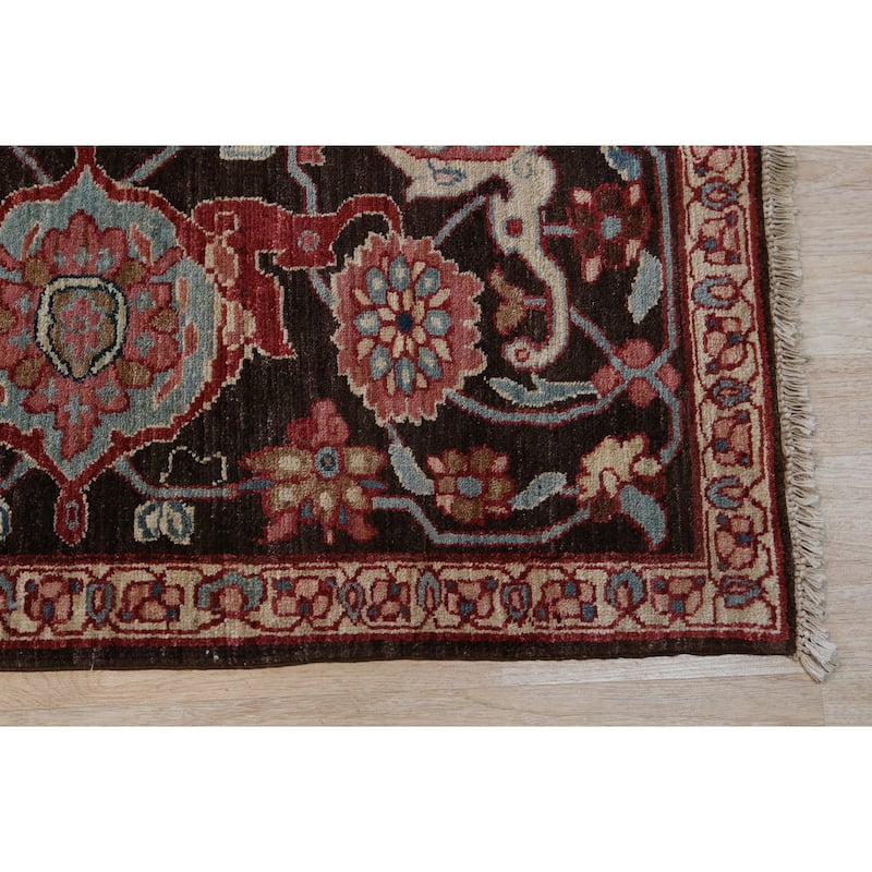 Red Hand-Knotted Wool Oriental Weave Rug by , Timeless and Elegant Area Rug for Adding Rich Color and Classic Style