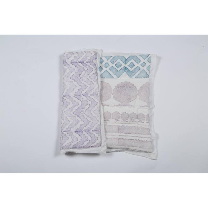 Timbergirl cotton handprinted yellow quilt with 2 shams
