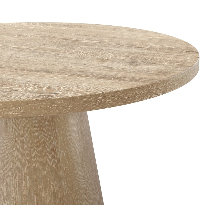 Furniture of America Vitten Modern Round Solid Wood Pedestal Coffee Table