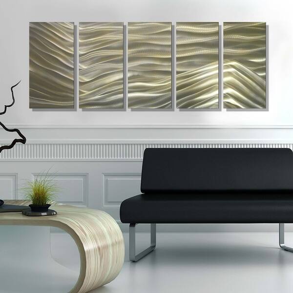 Shop Modern Multi Panel Metal Wall Art Abstract Wall Hanging By Jon Allen Euphoria Overstock 30074057