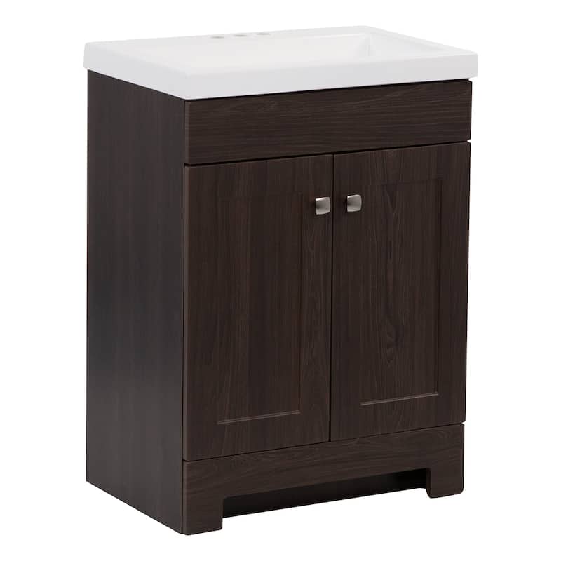 Wharton 24" 2-Door Bathroom Vanity With White Sink Top