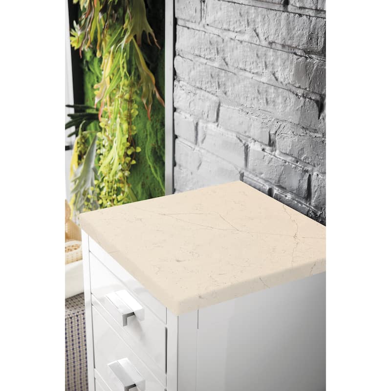 James Martin Vanities Addison 15" Base Cabinet w/ Drawers, Glossy White