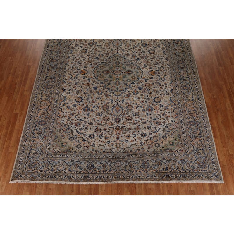 Kashan Persian Traditional Floral Area Rug Hand-knotted Wool Carpet - 9'8" x 12'8"