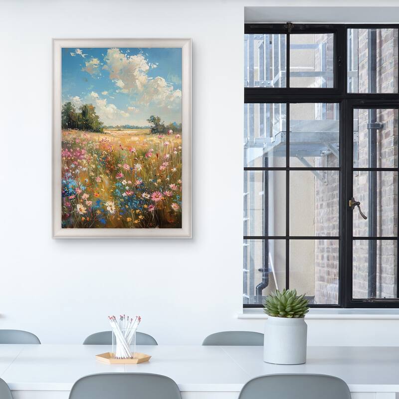 Masterpiece Art Gallery| Field of Flowers by Petals Prints Design - Framed Canvas Art Print
