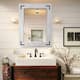 Rustic Wooden Framed Wall Mirror, Natural Wood Bathroom Vanity Mirror - 26" x 18" - White