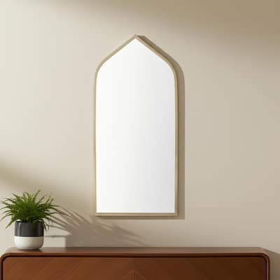 HomeRoots 48" Gold Metal Arch Framed Accent Mirror - 23.62 in. x 47.83 in. x 1.18 in.