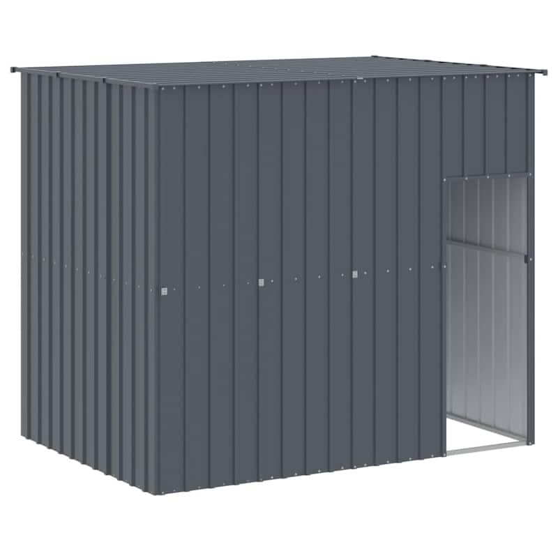 vidaXL Dog House with Run Light Gray/Anthracite multisize Galvanized Steel