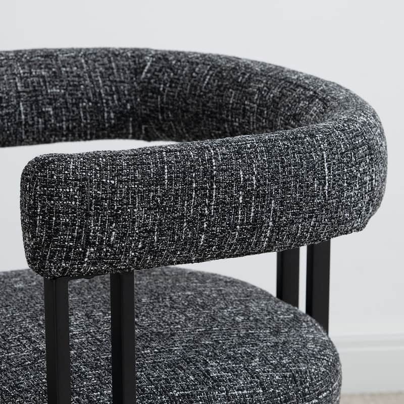 17" Seat Height Upholstered Chenille Dining Armchair (Set of 2)