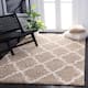 SAFAVIEH Dallas Shag Giusy Trellis 1.5-inch Thick Rug - 3' x 5' - Beige/Ivory