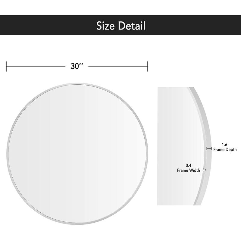 Lumioca Aluminum Alloy Frame Circle Mirror Wall Mounted for Bedroom Bathroom