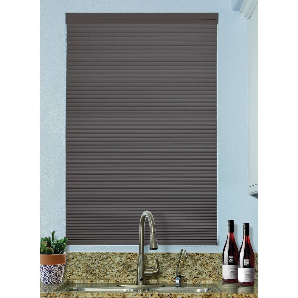 BlindsAvenue Cordless Top Down/Bottom Up Blackout Cellular Honeycomb Shade, 9/16" Single Cell, Anthracite
