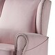 preview thumbnail 5 of 6, Rolled Arms Pink Swivel Chair - Luxurious Comfort with Nailhead Detailing
