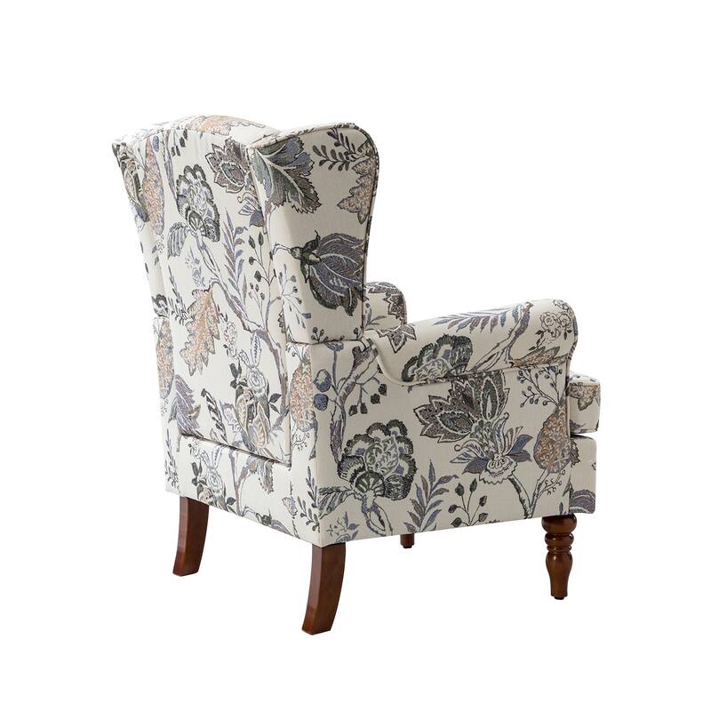 Epimethis Traditional Wingback Armchair with Foam-filled Seat and Turned Legs Set of 2 by HULALA HOME