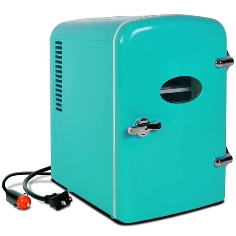 Frigidaire Portable Retro 6-can mini fridge, Blue/Teal Office Dorm