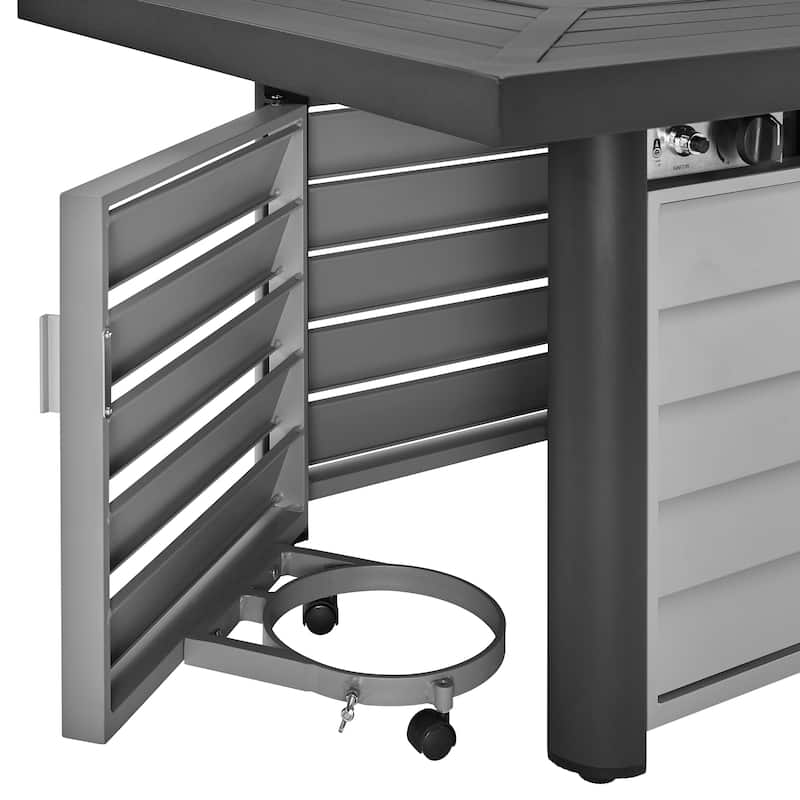 Corvus Wevok Rectangle Aluminum Propane Fire Pit Table