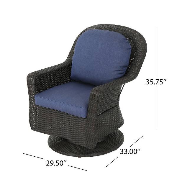 dimension image slide 0 of 3, Alhambra Wicker 5-piece Outdoor Club Chairs and Firepit Set by Christopher Knight Home
