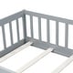 preview thumbnail 175 of 173, Toddler Floor Bed with Fence and Door, Montessori Platform Floorbed with Safety Guardrails for Children Boys Girls Kids Playroom