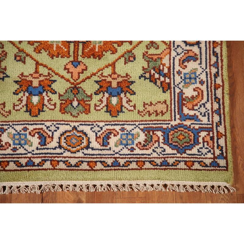 Light Green Oushak Accent Rug Hand-Knotted Wool Carpet - 2'11"x 4'11"