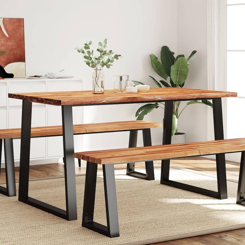 vidaXL Dining Table with Live Edge 78.7"x35.4"x29.5" Solid Wood Acacia