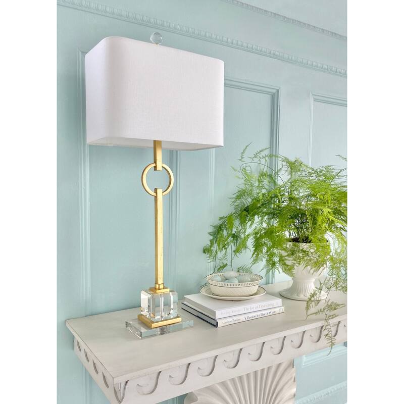 Elaina Table Lamp with Iron and Crystal Shade