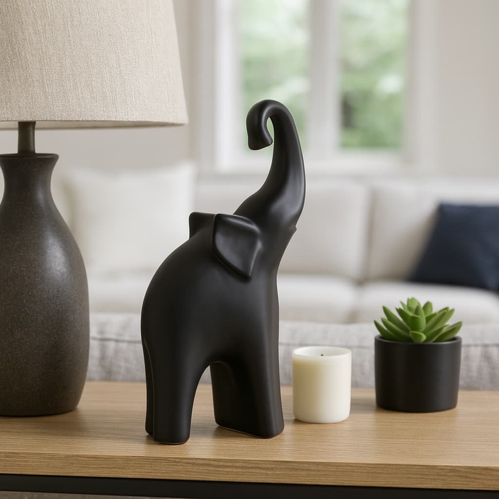 Decorative Ceramic Novelty Elephant Figurine