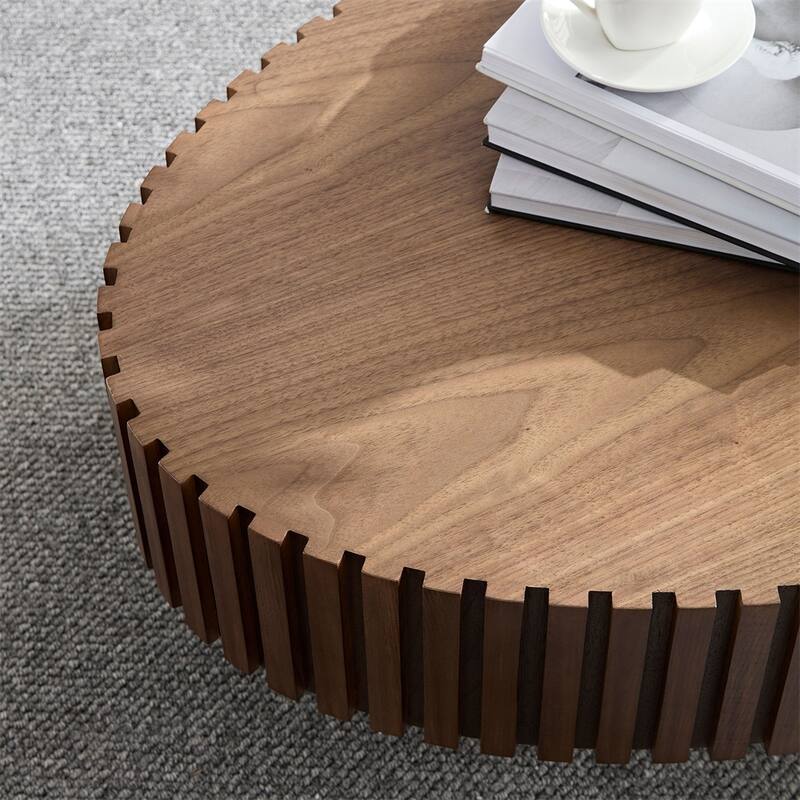 Coffee Table with Sturdy Pedestal for Living Room