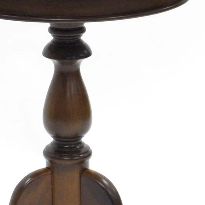 HomeRoots 25" Dark Brown Manufactured Wood Round End Table - 19.5