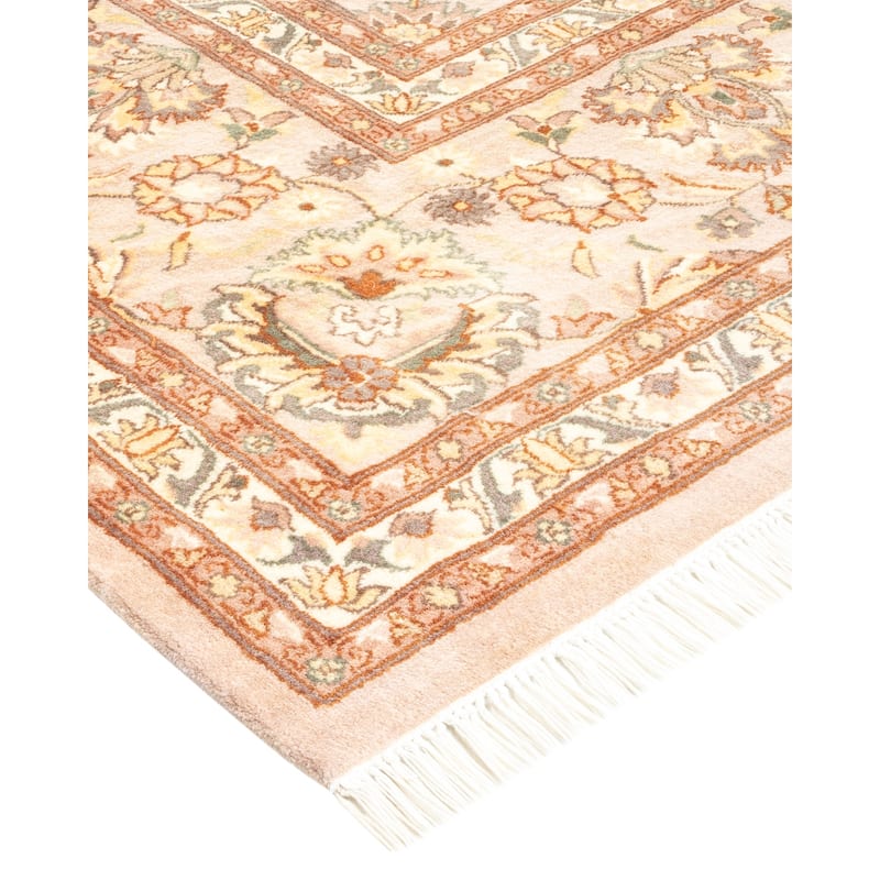 Overton Hand Knotted Wool Vintage Inspired Traditional Mogul Ivory Area Rug - 9 x 12