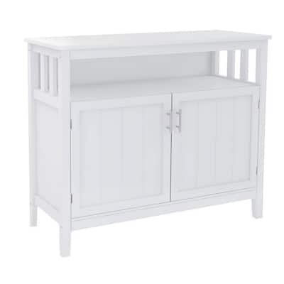 Zoh 40 Inch Double Door Sideboard Cabinet Console with 1 Open Shelf, White