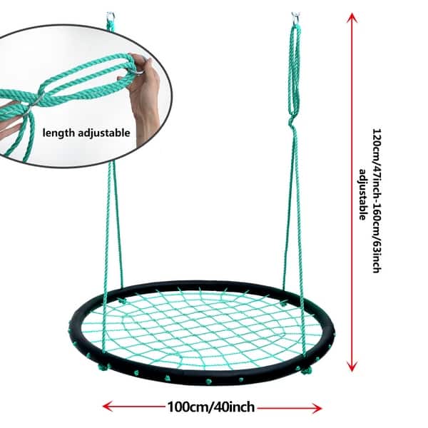Children Web Swing Playground Platform Net Swing Rope Detachable 1M 40inch Diameter - S