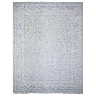 Shahbanu Rugs Gray Stone Washed Peshawar All Over Medallions Natural ...