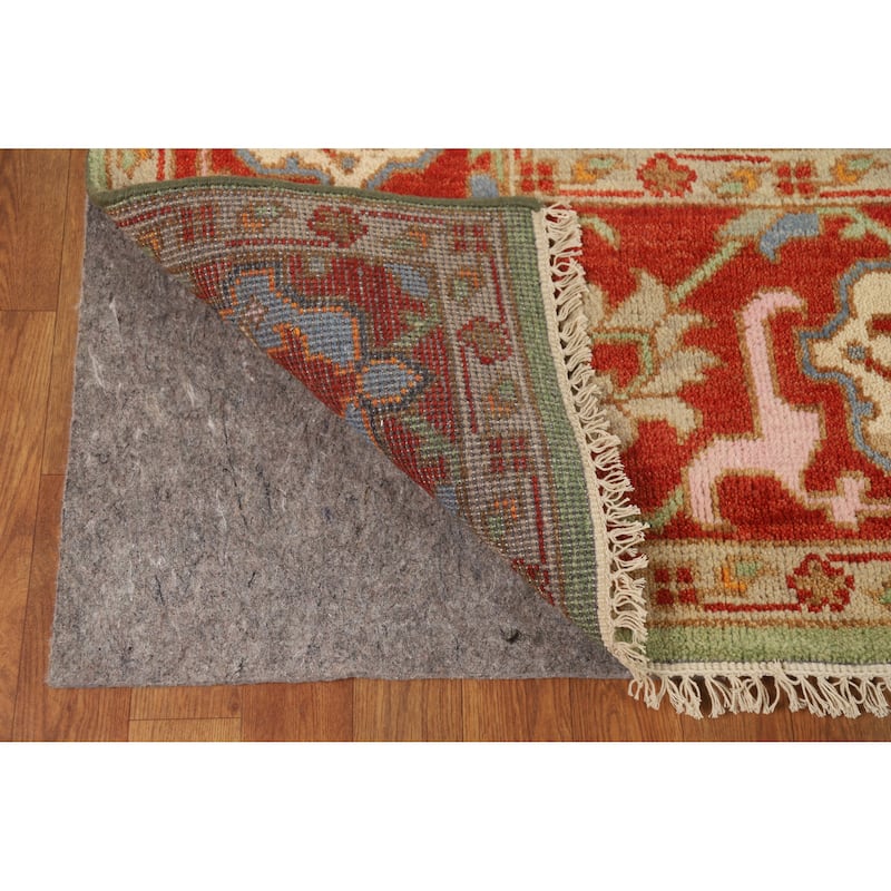 Hand Knotted Oriental 100% Wool Carpet Traditional Geometric Green Heriz (serapi) Area Rug - 9' 10'' X 8' 0''