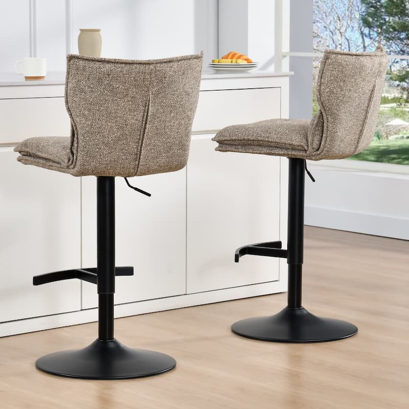 Swivel Adjustable Height with Armless Bar Stools - Set of 2 - Grey