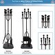 preview thumbnail 5 of 3, Achla Designs Plymouth Set of 4 Fireplace Tools w/Rectangular Base, 29.5 Inch Tall, Black