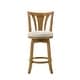 preview thumbnail 11 of 16, Elle Modern Swivel Bar Stool, Upholstered Counter Height Chair with Wood Frame