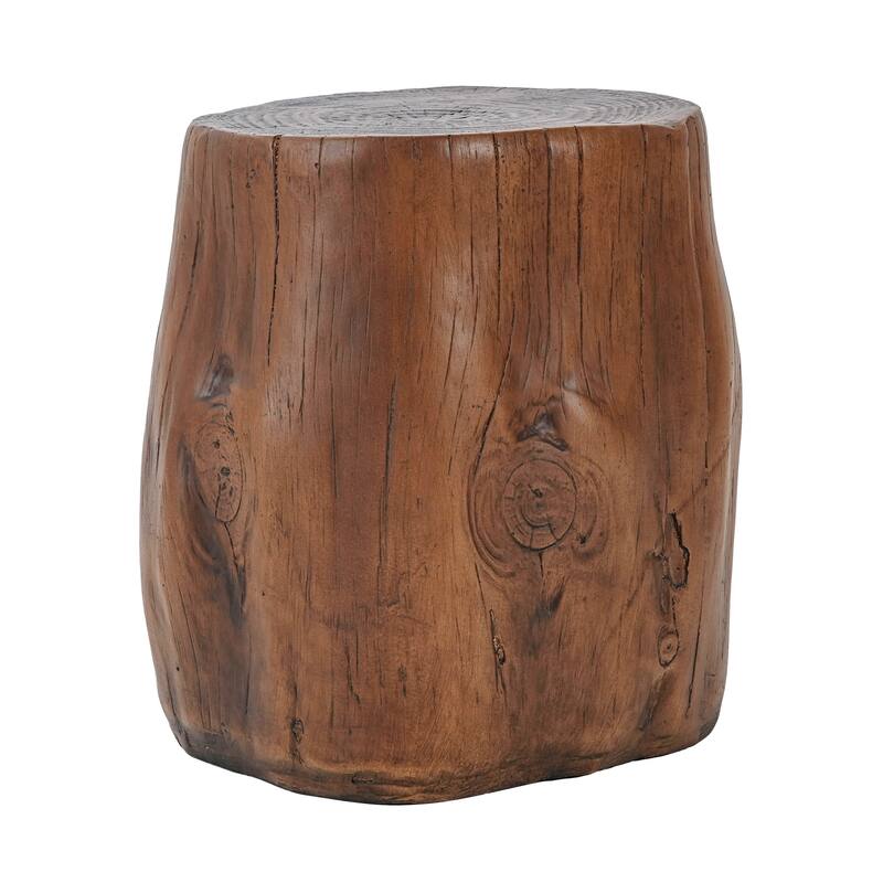 Christopher Knight Home - Terra Rustic Tree-Stump MGO Side Table in Dark Wood Grain - 17.32"W x 15.16"D x 16.54"H
