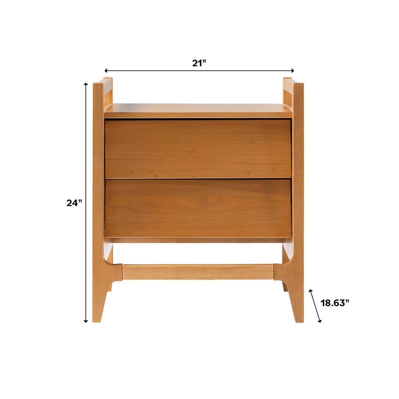 Middlebrook Designs Mid-Century Modern Solid Wood Nightstand