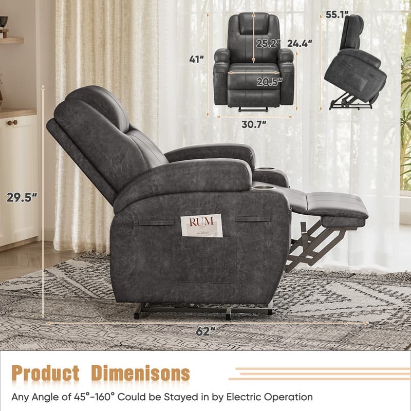 Homall Faux Leather Power Lift Recliner Chair with Massage